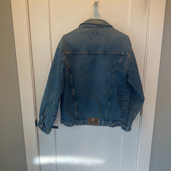 Vintage Rustic Denim Women’s Jean Jacket Denim Biker Size Medium - Picture 3 of 4